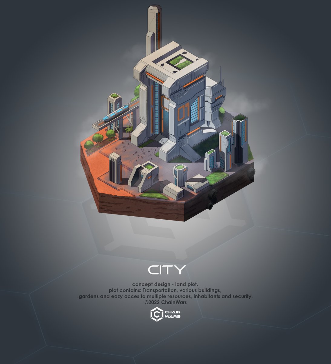 ChainWarsgg's tweet image. As you wish, we hereby present #Landplot #5 "City" 
What will be the next land plot on the list❓

What do you like or dislike about the designs so far?
Let us know in the comments and hit that LIKE/RT👇

#NFT #P2E #GameFi #BSC #ETH #NFTs #NFTCommumity #NFT #P2Egaming #Metaverse