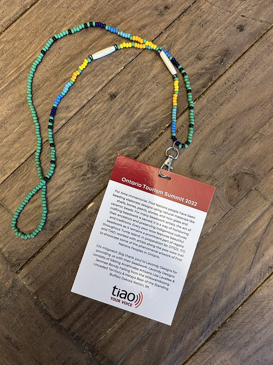 Make sure you take a look at the back of your name badge for information on the beautiful beadwork by Lavondy Designs. These were made by hand - all 450 of them! #OTS22