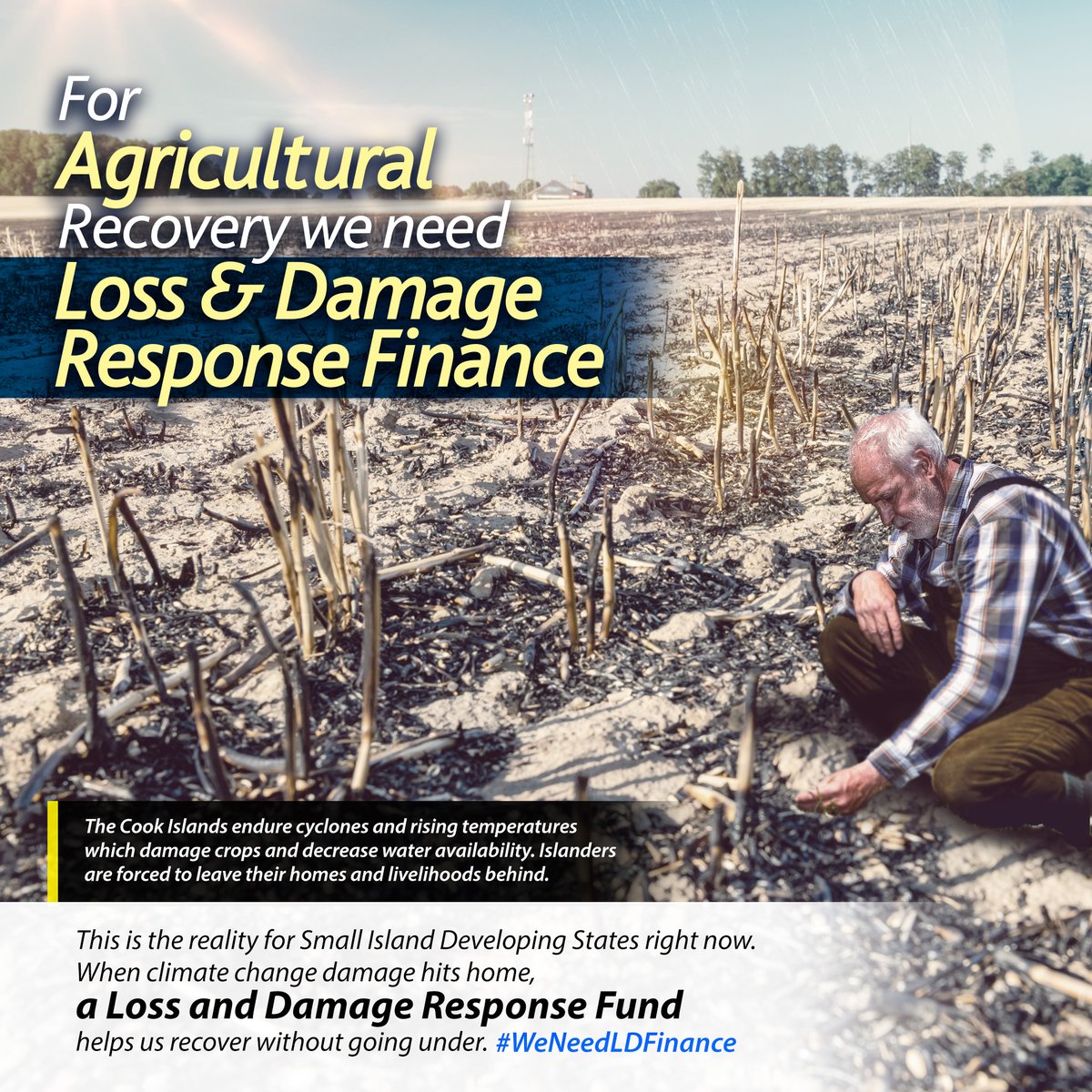 In the Cook #Islands, cyclones and rising temperatures damage crops and decrease water availability. Islanders are forced to leave their homes and livelihoods behind. #WeNeedLDFinance #LossAndDamage Facility now to aid where adaptation is not enough. #COP27 #ClimateCrisis