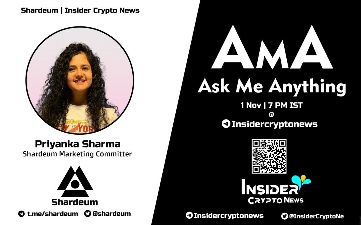 ICNVentures's tweet photo. We're thrilled to announce the Special AMA with @shardeum on 1st NOVEMBER at 07:00 PM IST 🤩

🏠Venue: https://t.co/gnsIsRvf7T

🎙Guest: Ms. Priyanka Sharma

@prisharma25 @NischalShetty @RamprasadVV https://t.co/5zDH1e0Oom