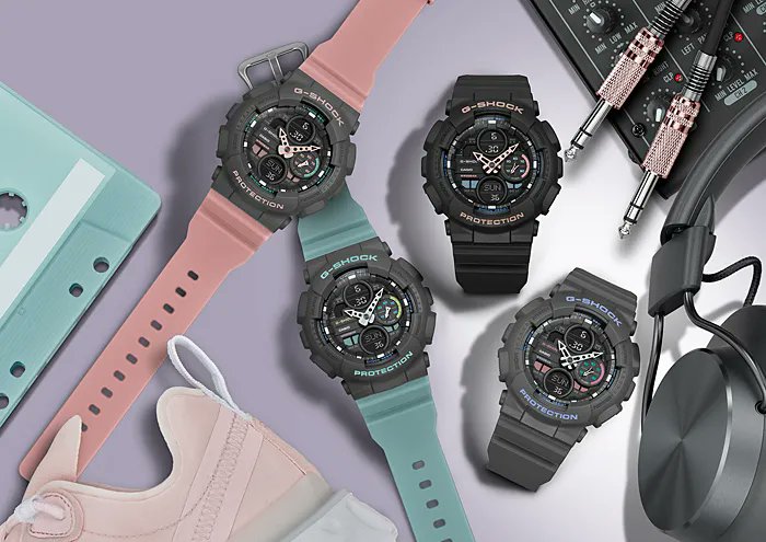 CasioSA's tweet photo. From the G-SHOCK S-Series of highly popular analog-digital watch comes new model with new face and hand design
GMA-S140
Case / Bezel Material: Resin | Resin Band | Magnetic Resistant | Shock Resistant | Mineral Glass |200-meter Water Resistance
#TIMEPIECE #GSHOCKWOMEN #CASIOSA https://t.co/AtqZic6UlF