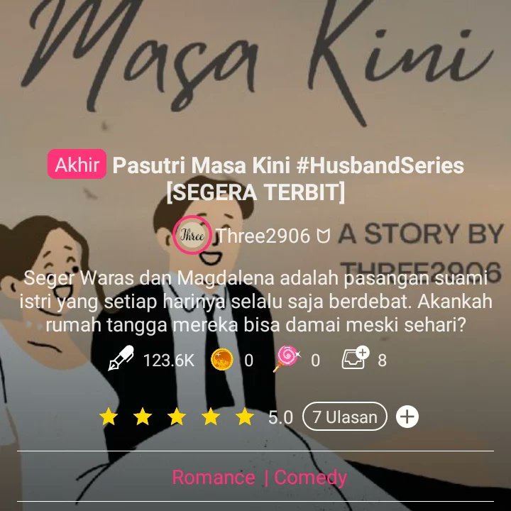 three2906's tweet photo. Hai, hai. Cerita "Pasutri Masa Kini" insyaallah akan segera terbit bulan depan. Alhamdulillah akan menjadi novel pertama saya yang akan diterbitkan jadi buku.
Cerita ini adalah naskah lomba #HusbandSeries yang diadakan oleh @Joylada_ID x Penerbit AT Press.
#novel #terbit https://t.co/RzhafNq8IO