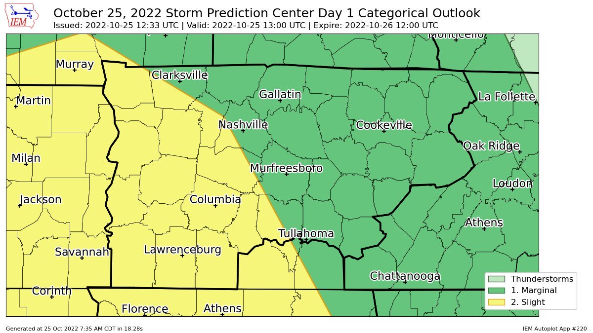 NashSevereWx's tweet photo. Slight risk area for western Davidson, and nearly all of Williamson County. Stay weather aware today. https://t.co/JjiMOtdZxi