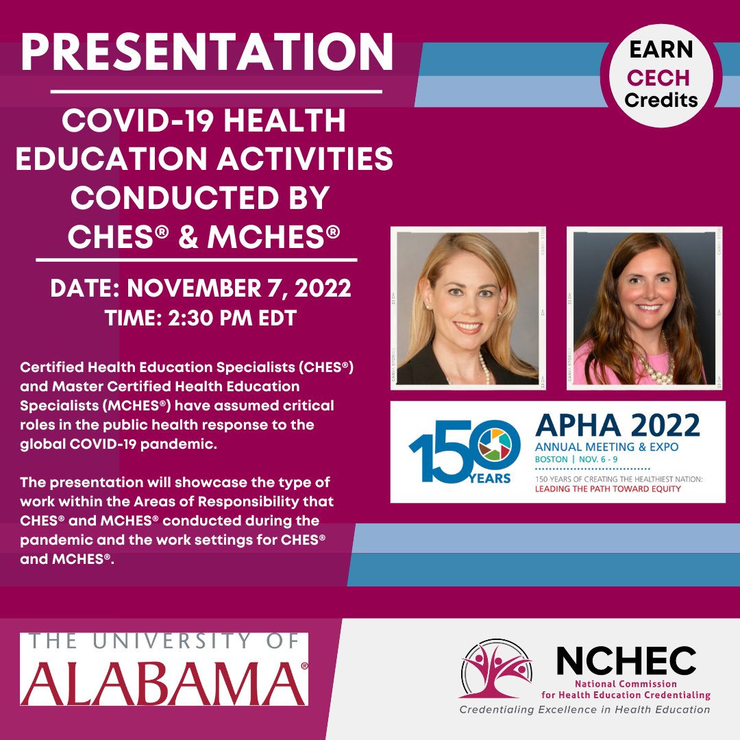 ChesMches's tweet photo. You're right, @MEAuld ! We also completed a very full weekend of advocacy activities in DC with @SOPHEtweets, #PublicHealth leaders &amp; allies. 

We're looking forward to presenting the data on #CHES and #MCHES COVID-19 activities at @APHAAnnualMtg in the @APHA_PHEHP section! https://t.co/MCYKAYCwPJ