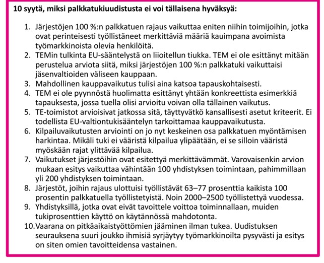 PKiiskinen's tweet photo. #palkkatuki uudistus on eduskunnan käsittelyssä. Me @soste10 löydettiin ainakin 10 syytä, miksi esitystä ei voi tällaisena hyväksyä. https://t.co/WSyRSURYXG