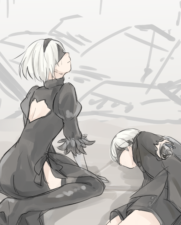ヨルハ二号B型 ,ヨルハ九号S型 「」|柚子のイラスト