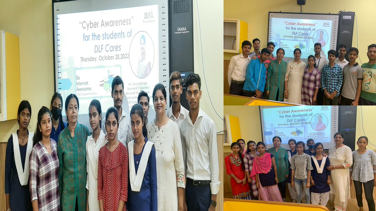 An enthusiastic session for students of #DLFCares on Cyber Awareness: 'Be Internet Awesome'. <a href="/cbseindia29/">CBSE HQ</a> #BeInternetAwesome <a href="/WattalMulla/">Dr. Ameeta Mulla Wattal</a>