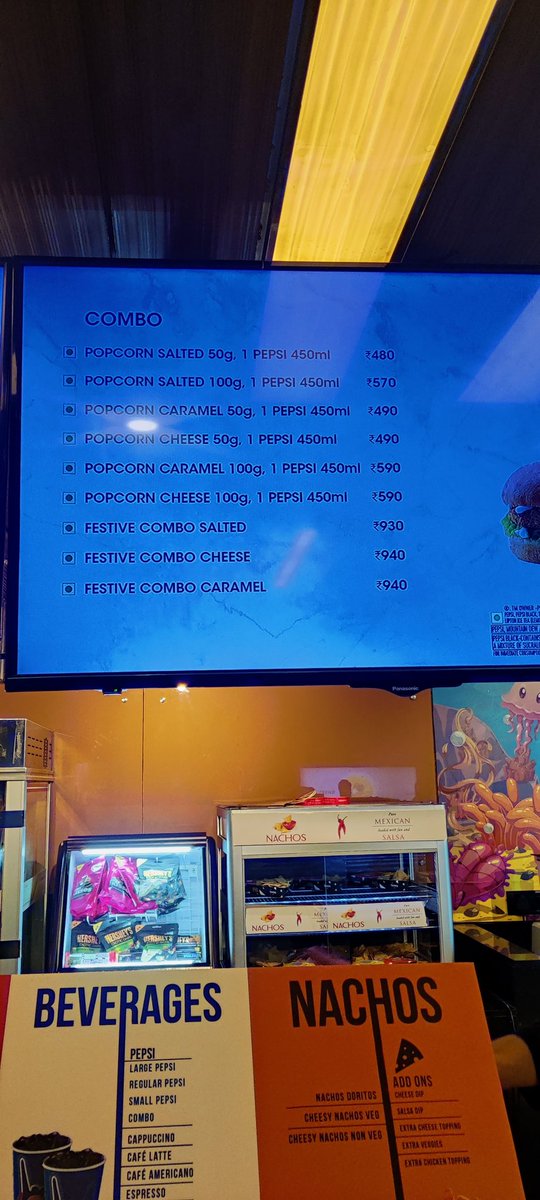 Torchbearer4u's tweet photo. @_PVRCinemas  price board at PVR CINEMAS GALLERIA PANJAGUTTA shows one pricing but staff r selling the food items at  totally different price and cheating  customers. Will take this issue to concerned and staff are least bothered to answer. Floor manager Mallikarjun not available https://t.co/HcHAQRATSd