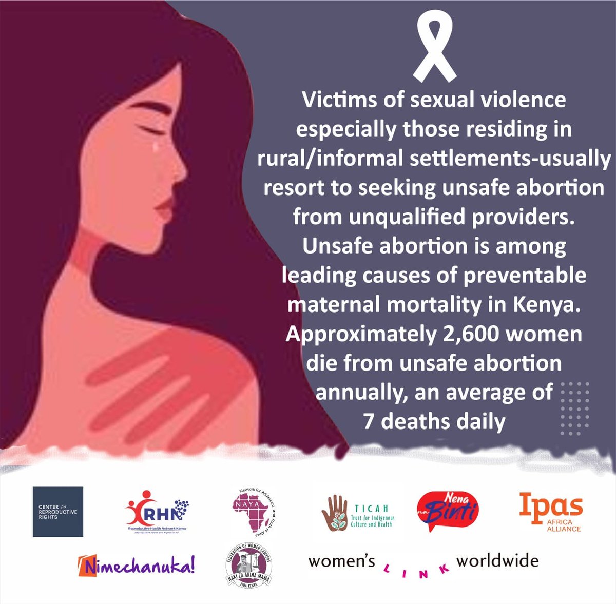 Nimechanuka's tweet photo. Discussions around safe abortion are deemed a taboo due to criminalization, this causes a deficit on appropriate information on safe abortions for the victims of sexual violence resulting to them seeking unsafe abortions from unqualified providers.
#DefendHerRightsKE https://t.co/qv0LS98bdo