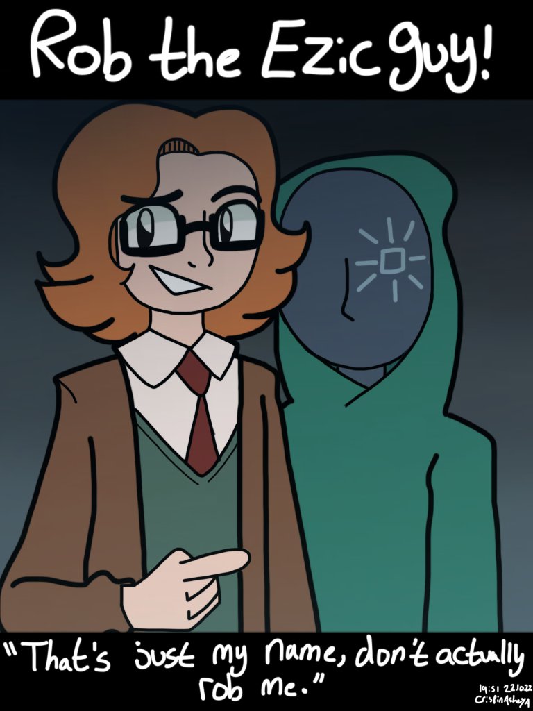 CrispinAsheYA's tweet photo. OCtober Day #21 - Phone A Friend #4 (
@dad_cetemol
)
Rob him. Now.
#OC #OriginalCharacter #OCArt #OriginalCharacterArt #SmallArtist #OCtober #bweirdOCtober #CrispinArt #PapersPlease #PapersPleaseOC #PapersPleaseArt https://t.co/sbh3QxOyCE