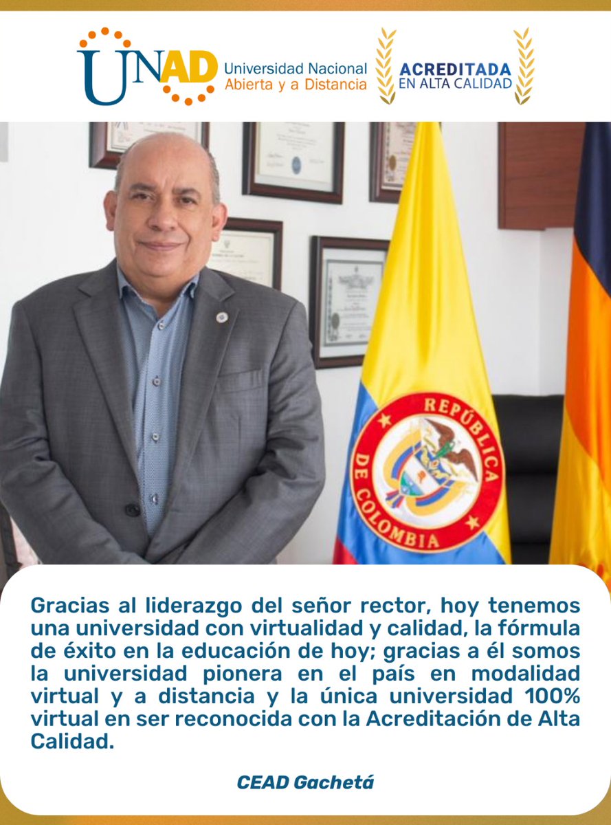 JorgeLe66074674's tweet photo. Un líder que hace las cosas bien; debe continuar; Dios y muchos Colombianos apoyamos @JaimeLeal_ 
@claudiatevargas 
@UniversidadUNAD 
@agaviriau 
@GuavioNoticias https://t.co/nAUX6DFldI