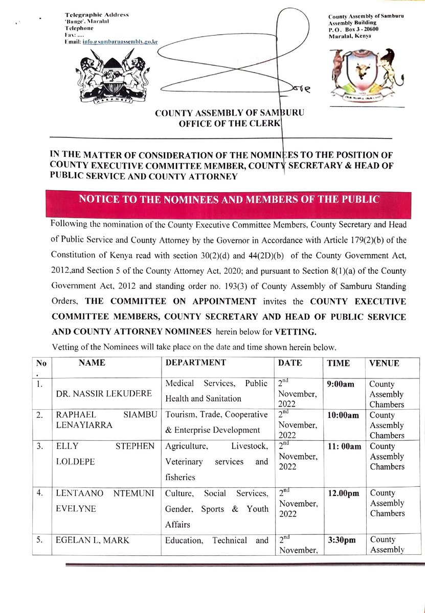 County Assembly Of Samburu tweet media