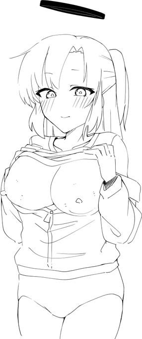 僕のアイコンがおっぱいを見せてるユウカに見えたらしいので描きました 