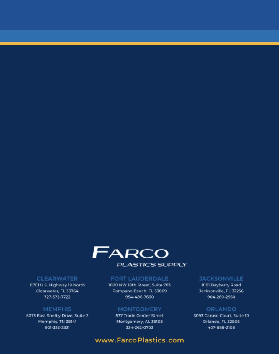 It's #TridentTuesday!  This year's brochure created for the IBEX, International BoatBuilders' Exhibition &amp; Conference show, is available for download. Give your local #FarcoPlastics a call today to learn more about our exclusive materials designed specifically for #MarineIndustry