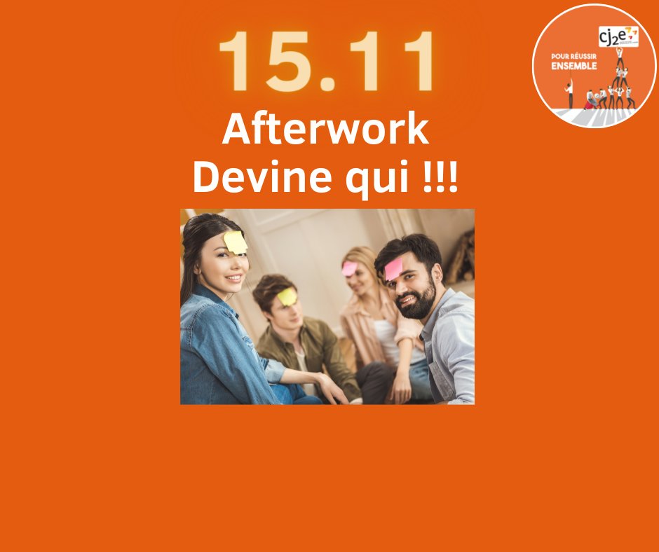 🗓🌟Afterwork dînatoire sur le thème "Devine qui..." le mardi 8 novembre dès 19h !
📲💻 Réservez rapidement cette soirée dans votre agenda qui se déroulera à La MORGIA à Lisses !
Tarif 30 € pour tous, adhérent.e.s et visiteurs, 
#business #Network #Ensemble