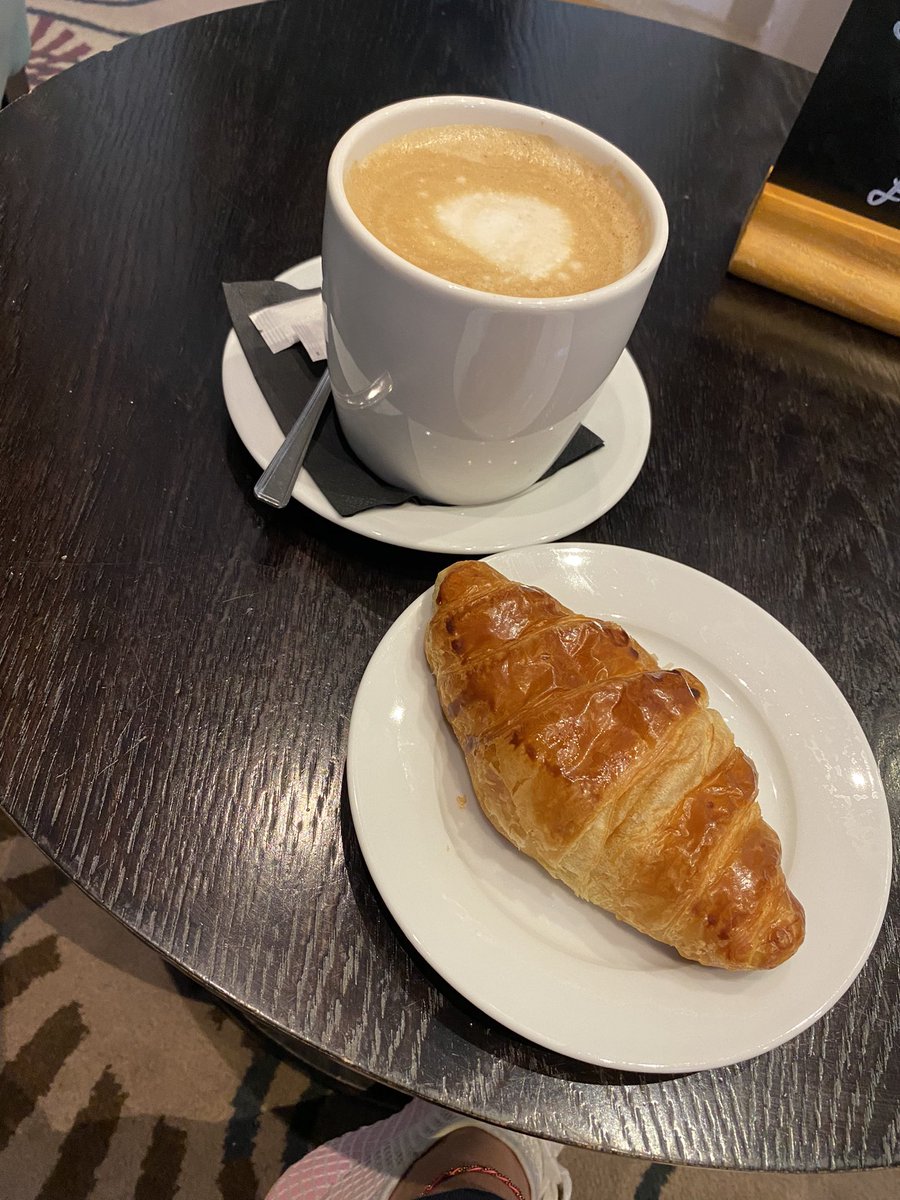 evans_reanne's tweet photo. Thought I’d treat myself on my bday with a coffee and croissant . Need a mortgage haha. #wonteatit #wontdrinkit #ilframeit #only8quid #imustbegettingold https://t.co/PUm5p0bNzA
