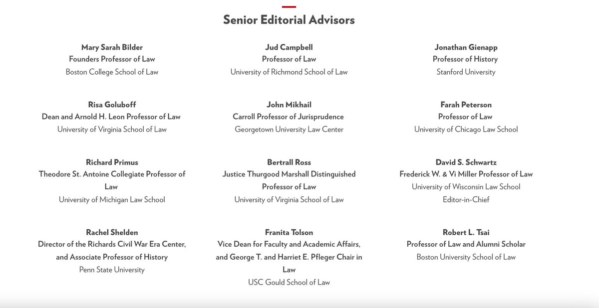 Excited to announce that a new constitutional history journal will soon launch based @WisconsinLaw. The journal will strive to fill the gap between traditional history journals and popular outlets. Any member of the Senior Editorial Board would be happy to answer questions.