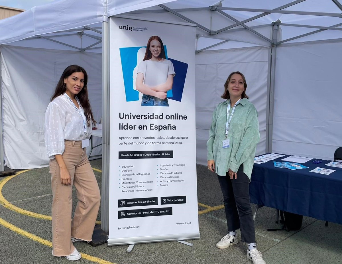 ¿Quieres saber más sobre #UNIR? ¡Ven a conocer nuestros grados! 👀

¡Te esperamos hoy en el evento #UniversityDay, en el Colegio Casa Azul de #Tenerife 📍, con nuestras compañeras María y Natalia!

¡Pásate por nuestro stand! 👇
