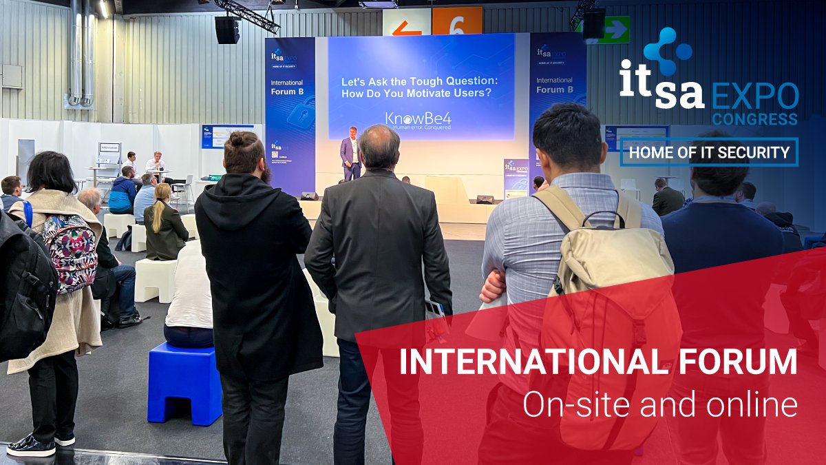 To our English-speaking audience: All presentations in the International Forum are being held in English. In addition, the sessions are live-streamed. 

Attend the lectures ...

👉 on-site: hall 7, forum B
👉 online on #itsa 365: it-sa.ly/9k0f