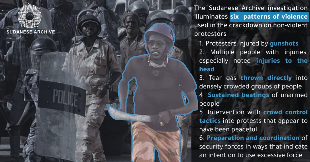 Sudan_Archive's tweet photo. The Sudanese Archive's latest investigation illuminates six important patterns of violence in the military crackdown on non-violent protestors.
Read Full Report: https://t.co/G3baOOf9dy
#Coup_Files
#Sudan
#SudanCoup https://t.co/V9FyIhlklb