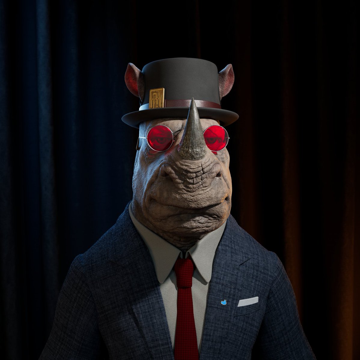 GM from CHIP! 

This old sport made his fortunes decades ago and now invests in the conservation effort to save his fellow Rhinos. 

Chip is hard at work as we prepare for our public mint!!!

Stop into our discord for mint details:
discord.gg/rhinoworld