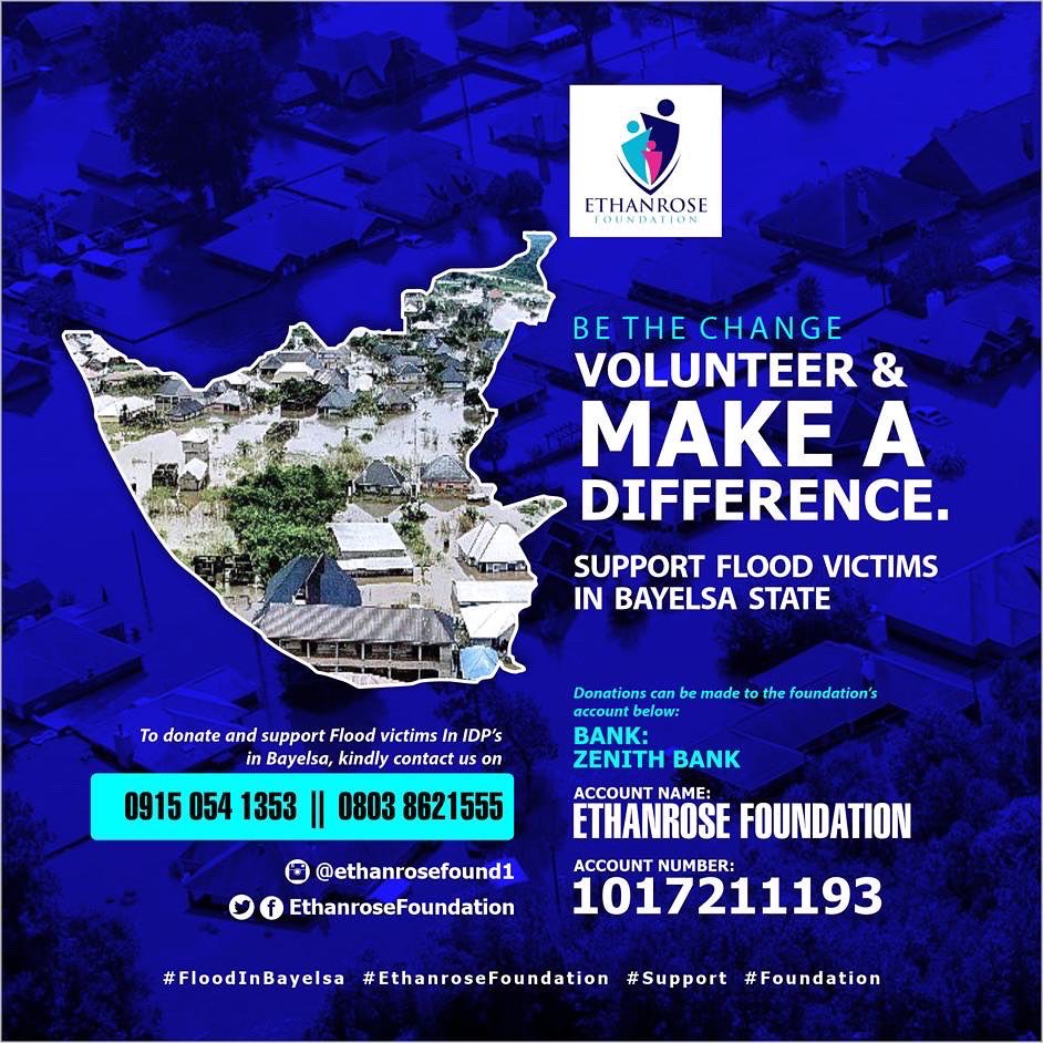ethanrosefound1's tweet photo. Every help would be meaningful to those displaced by the flood.

Let’s continue to do this together as we help cushion the effect, please 🙏🏾 
May God bless &amp; increase us all as we give.

Thank you for your continued support 

🙏🏾

#Flood #FloodInBayelsa #Ethanrose #donate #support https://t.co/XCVKcvSSoI