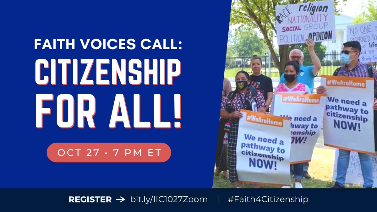 interfaithimm's tweet image. Amid continued attacks on DACA, join us for a critical conversation this Thursday about the need for pathways to citizenship + how you can take action.

Spanish + Korean interpretation provided!

Register 👉🏽 bit.ly/IIC1027Zoom #Faith4Citizenship #HomeIsHere #Citizenship4All