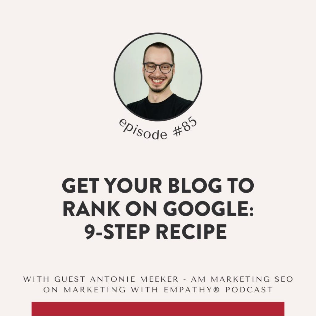 If you've ever wondered how to get your blog to rank well in Google, <a href="/sarahpanus/">Sarah Panus</a> has you covered on Marketing with Empathy. Today, she talks to expert Antonie Meeker to get his nine steps:

marketingpodcasts.net/2022/10/85-9-s…

#marketing #podcast #SEO