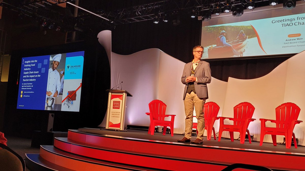 Dr. Sylvain Charlebois <a href="/FoodProfessor/">The Food Professor</a> is talking about Supply Chain and its impact on Tourism today at @TIAOtweets Ontario Tourism Summit 2022 <a href="/DeerhurstResort/">deerhurstresort</a>.  Amazing learning already!  
#OTS22
#Tourismcounts
#indigenoustourismcounts
