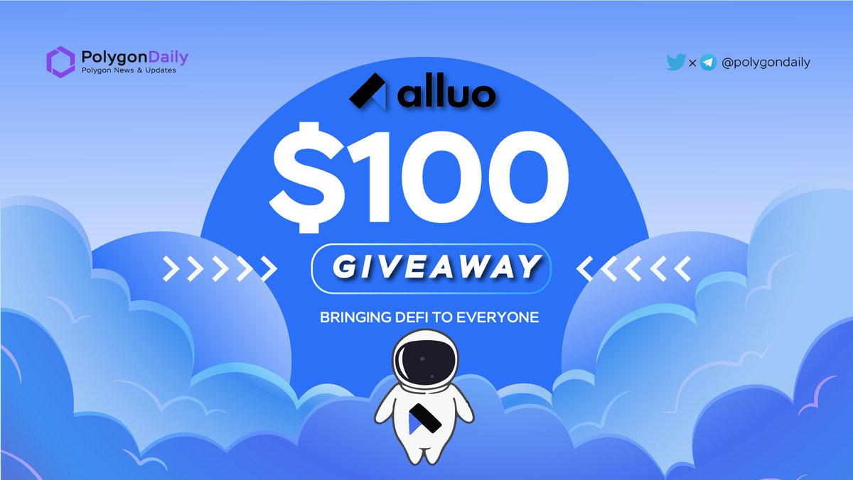 NFTevening's tweet photo. GIVEAWAY of $100 with @AlluoApp 🎯

10 winners will each receive $10 🏆

To Win:
👉 Follow @AlluoApp @PolygonDaily
👉 Like &amp; RT ❤️
👉 Tag 3 friends
👉 Join Discord https://t.co/3iknV8xf17

⏰ Ends in 5D

$ALLUO #DeFi #YieldFarming #Staking #Liquidity #Web3 #iOS #Android #Polygon https://t.co/b4wedyr8kk