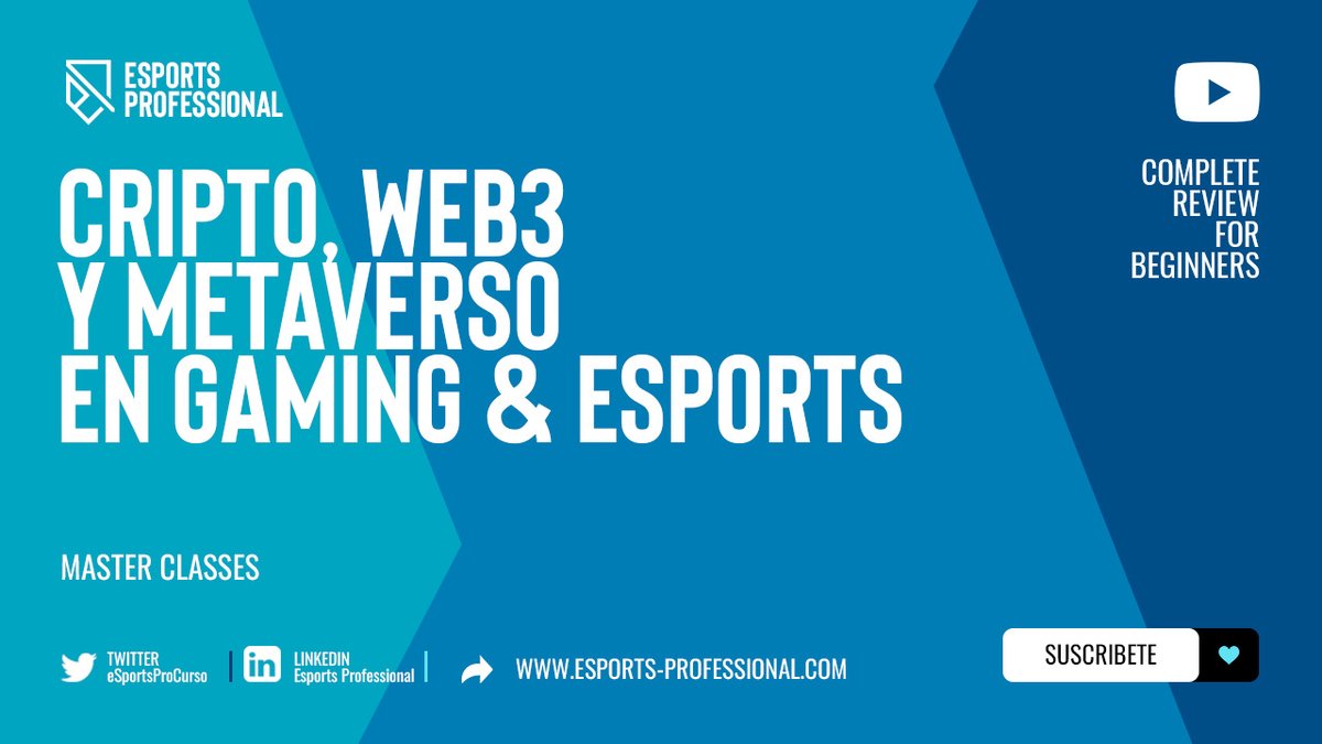 eSportsProCurso's tweet photo. Ya disponible la 3ª parte de la #VideoFAQ sobre el curso de #Cripto, #Web3 y #Metaverso para #Gaming &amp;  #Esports. 

Os hablamos de las #MasterClasses y las consultorías personalizadas de vuestros proyectos que tendremos tras las mismas.

Más info👇
https://t.co/p04j5lMGuF https://t.co/HQJfVf2obU