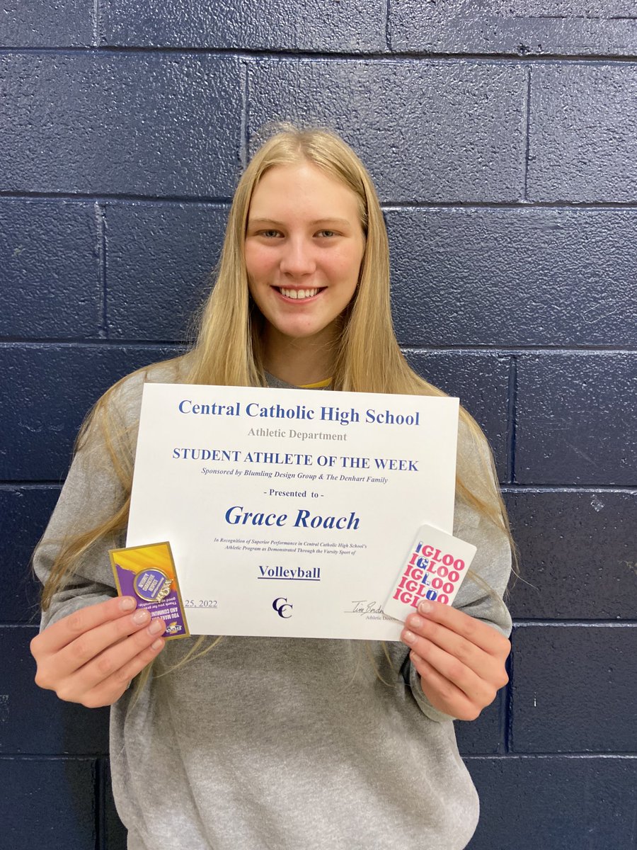 Athlete of the Week presented by ⁦<a href="/blumlingdesign/">Tom</a>⁩ ⁦<a href="/DenhartFamily/">Denhart Family</a>⁩ is Grace Roach. Grace led her Vball team to a sectional championship &amp; was huge vocal/emotional leader last week during Regionals. She was a physical leader on court Saturday in both games! Congrats!