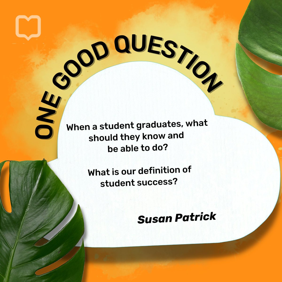 wearebeloved_us's tweet photo. When a student graduates, what should they know and
be able to do?
What is our definition of student success?
We are eager to read your responses to this question by Susan Patrick.
#equityineducation
#onegoodquestion
#rhondabroussard https://t.co/f68NSwg70C