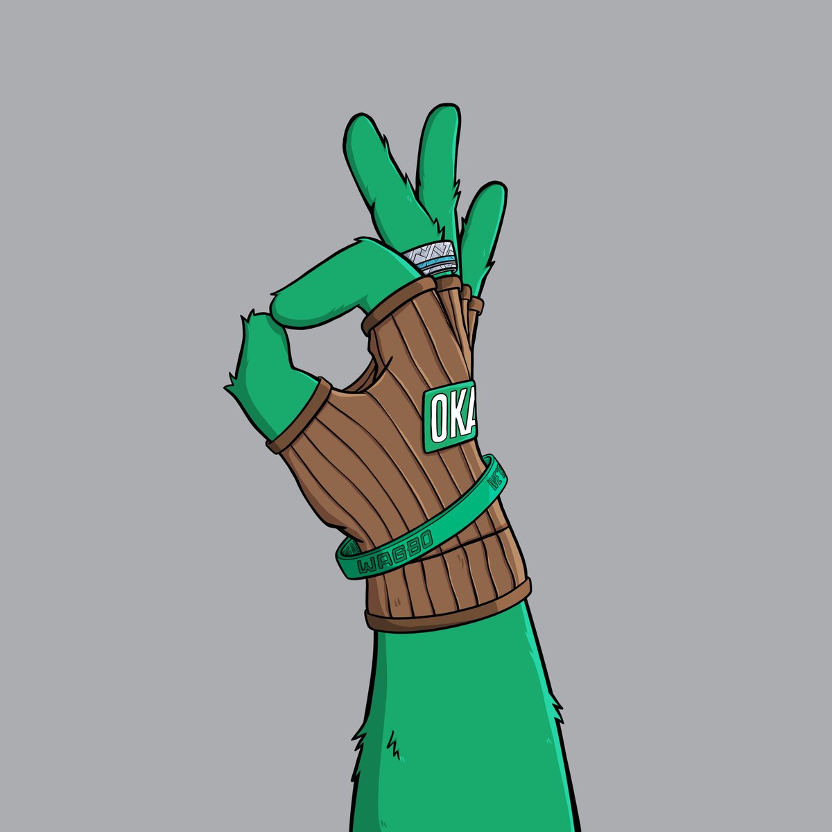 Wareosol's tweet image. I didn't have a shred of doubt. Nothing but brilliance. @okaybears keeps delivering. Can't wait to see what the future holds. On a side note @OKB_DoubleMerch I've got a glove with the branding on it. Time for a Triple Merch DAO? :D