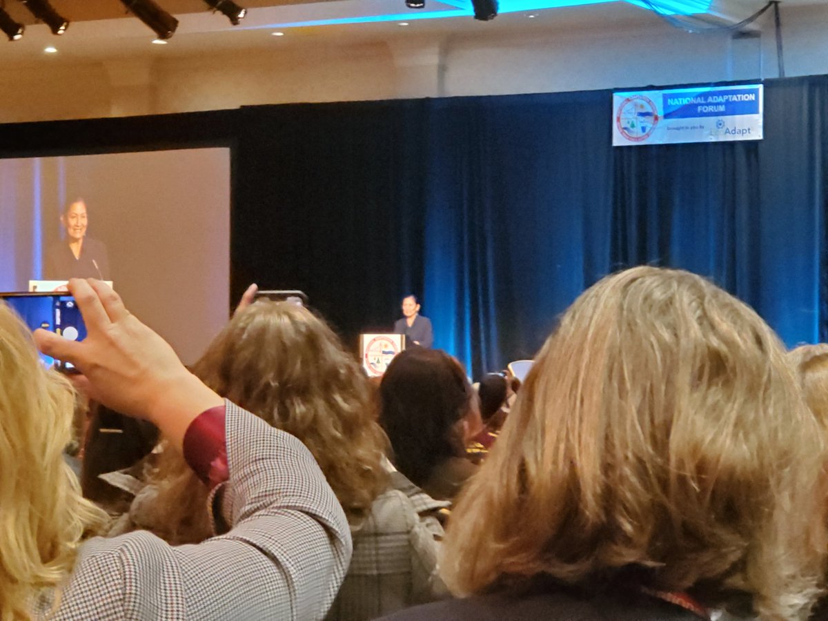 Keynote speaker <a href="/DebHaalandNM/">Deb Haaland</a> at the @AdaptationForum Amazing. Motivating.
