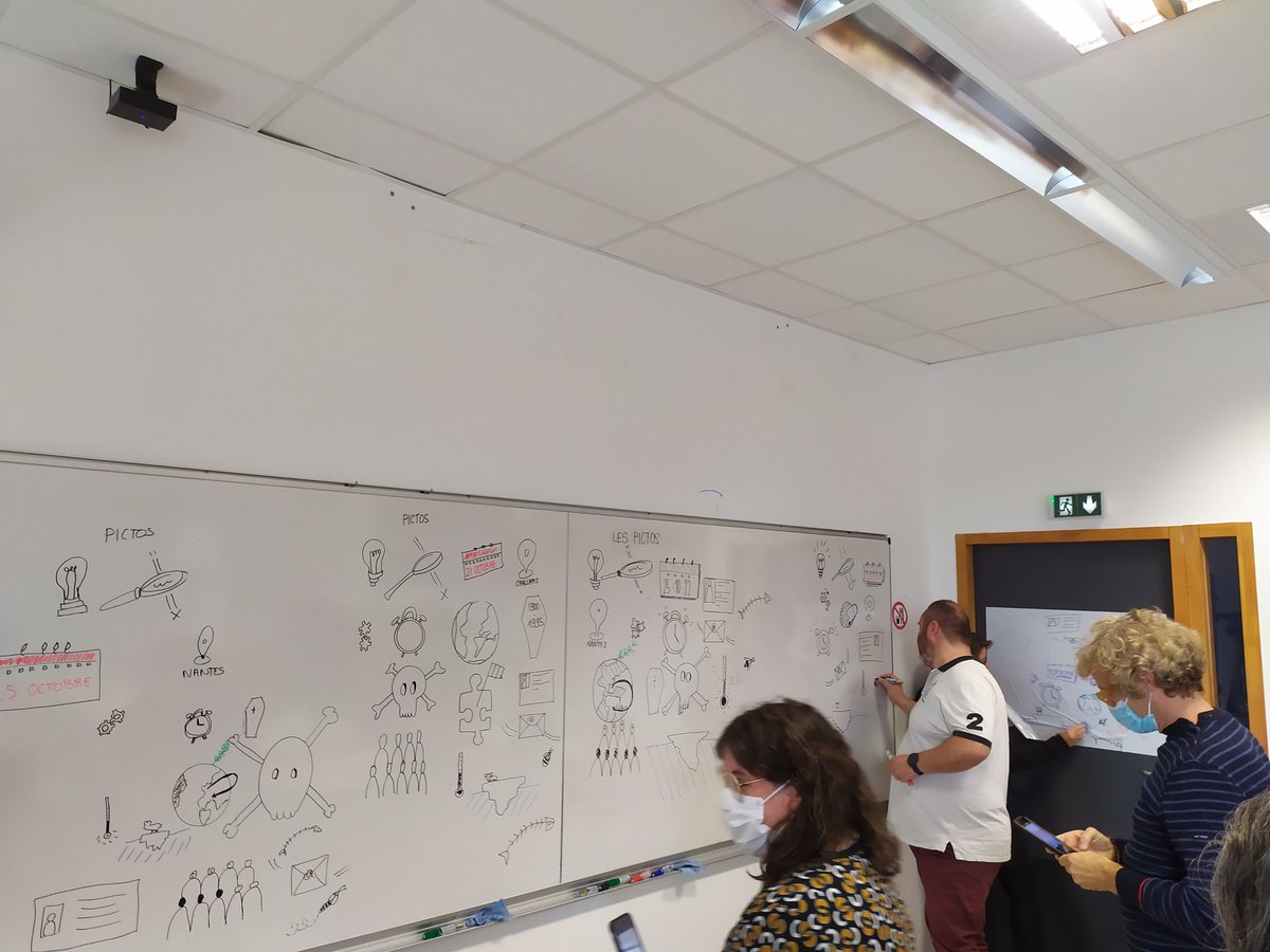 FacilEurope's tweet photo. Les enseignants du premier degré s'initient à la facilitation graphique lors de la formation FacilEurope !✍️🇪🇺

➡️Une technique ludique qui permet d'accompagner un processus d'apprentissage en utilisant des éléments de langage visuel pour donner à voir et donner du sens https://t.co/x78BelPLYb