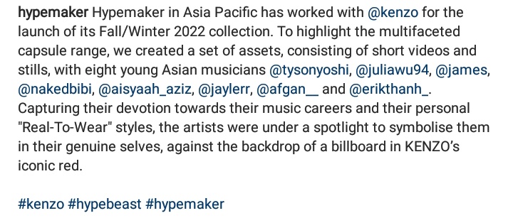 lovexpsyche's tweet photo. "Hypemaker in Asia Pacific has worked with KENZO for the launch of its Fall/Winter 2022 collection"
#JamesReidxKENZO #KENZONIGO
#RealToBe #KENZOFW22
📷hypemaker (25Oct22) https://t.co/8axpofAf2e