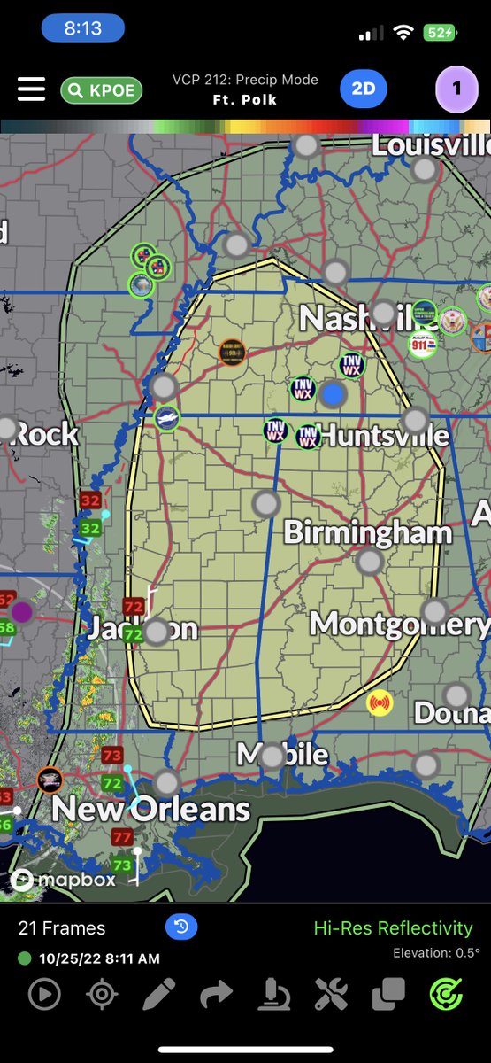Looks like another day of severe weather is in store today. A slightly heightened tornado risk is in place over eastern Mississippi and in to Alabama. Lots of CyclonePORT devices in this risk area on @RadarOmega . Use them to see live video and data when storms move thru.