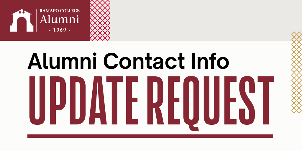 Ramapo_Alumni's tweet photo. Stay up-to-date with the Ramapo College Alumni Association! Make sure we have your latest contact info. #RamapoAlumni https://t.co/TNZO92rDhC https://t.co/GnlZK24ggg
