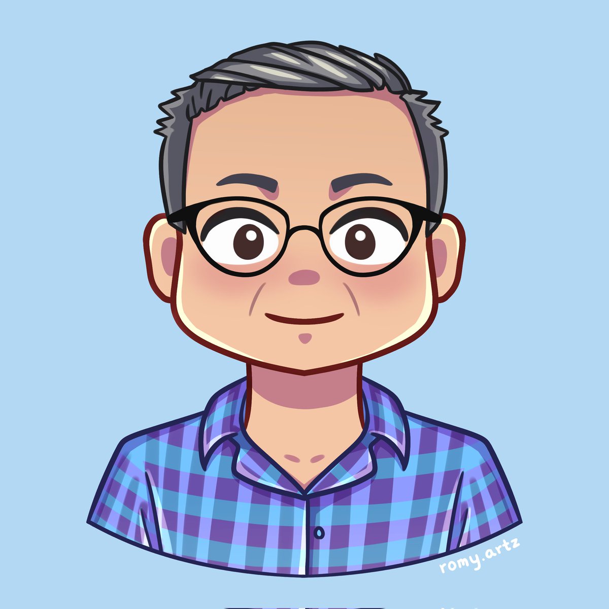 RomyArtz's tweet photo. Dad 👨🏻‍🦳 #chibiportrait https://t.co/zeORkvO3eH