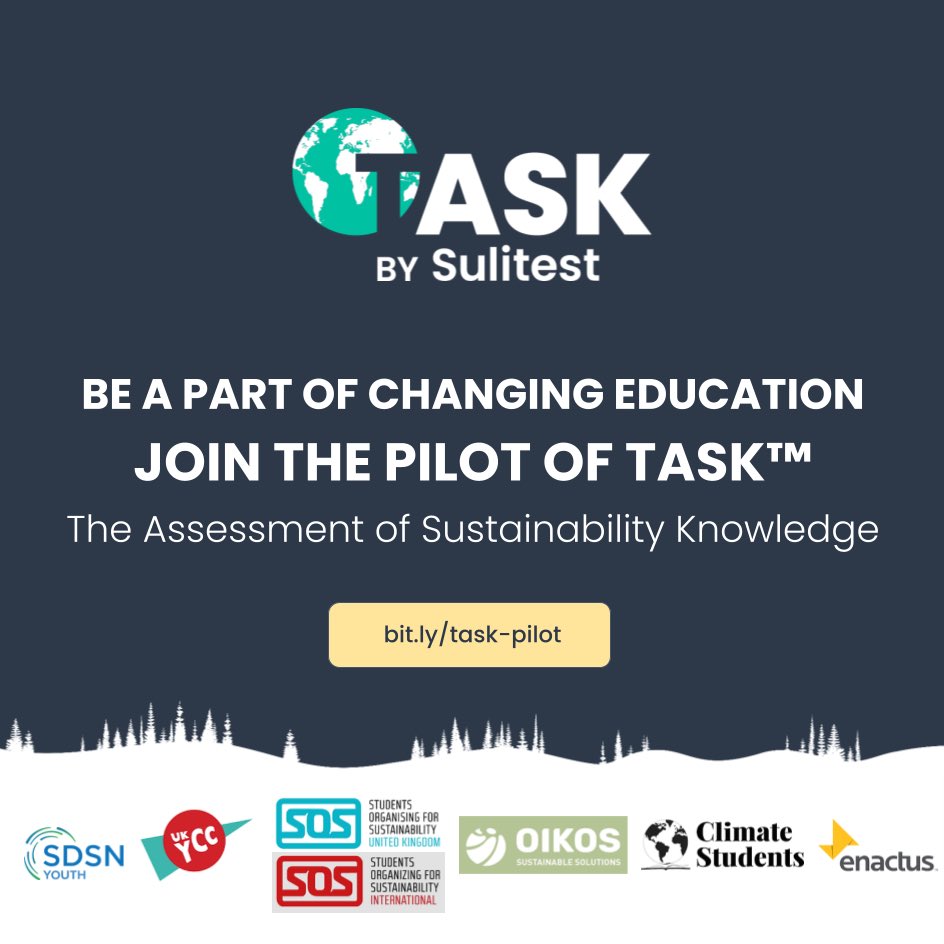 We’re partnering w/ <a href="/Sulitest/">Sulitest</a> in #ChangingEducation
TASK™️ is a radical new online certificate! To make it a success, Sulitest needs YOUth to join the TASK Pilot during Oct31 - Nov18, 2022

Sign up here: bit.ly/task-pilot

#TASKbySulitest #ChangingEducation
#ChangeEducation