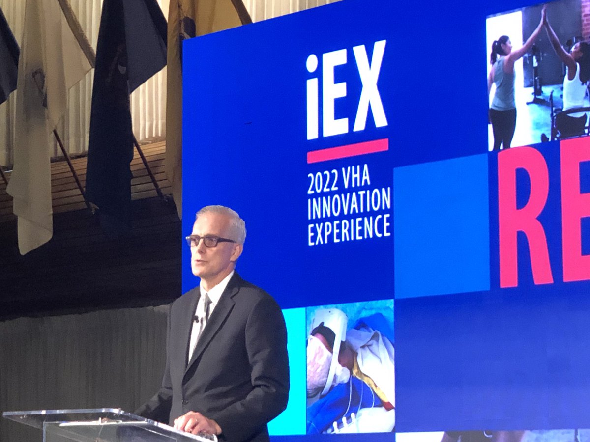 innonurse's tweet photo. Opening remarks by @SecVetAffairs at @VAInnovation #datax #iEX 5th 2022 #VHA #innovation experience. #digitalhealth #healthtech #nursinginformatics is 🌍 https://t.co/tAMU8r8XPg