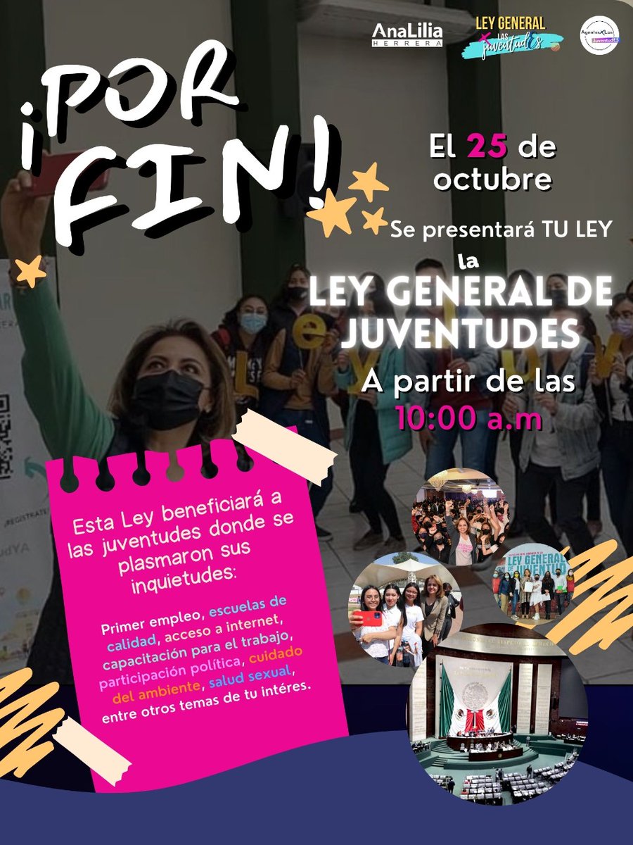 AnaLiliaHerrera's tweet image. ¡¡ #LeyDeJuventudesYA !!

#FelizMartesATodos, ¡a darle! 👊🏽😉