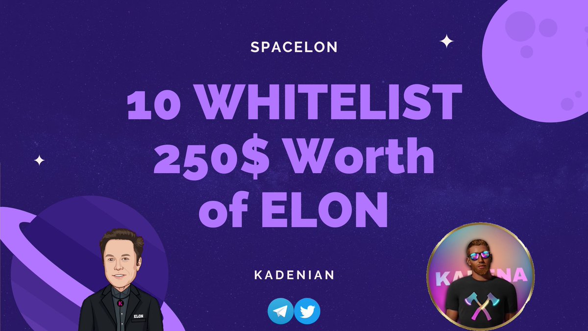 ‼️ #GiveawayAlert ‼️

Prizes 🏆

🔥 $250 worth of ELON

⚡️ x10 #Whitelist Spots

Must ❗️

1️⃣ Like ❤️ + RT 🔁 +Tag 3

2️⃣ Follow <a href="/spacelon_kda/">Spacelon Token</a> + @quinquela_12

3️⃣ join t.me/Spacelon_kda

⏳ 72 hs 

#Kadena #KDA $KDA #NFTs #Airdrop #WhitelistGiveaway #NFTCommunity 
#FreeMoney
