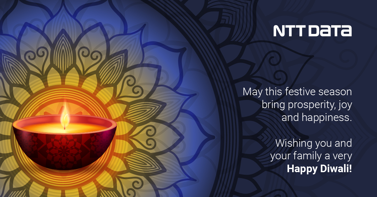 NTT_DATA_NA's tweet photo. NTT DATA wishes you all a happy, safe and blessed Diwali.

#happydiwali #festivaloflights #diwali2022 https://t.co/ARnkSUzf4r