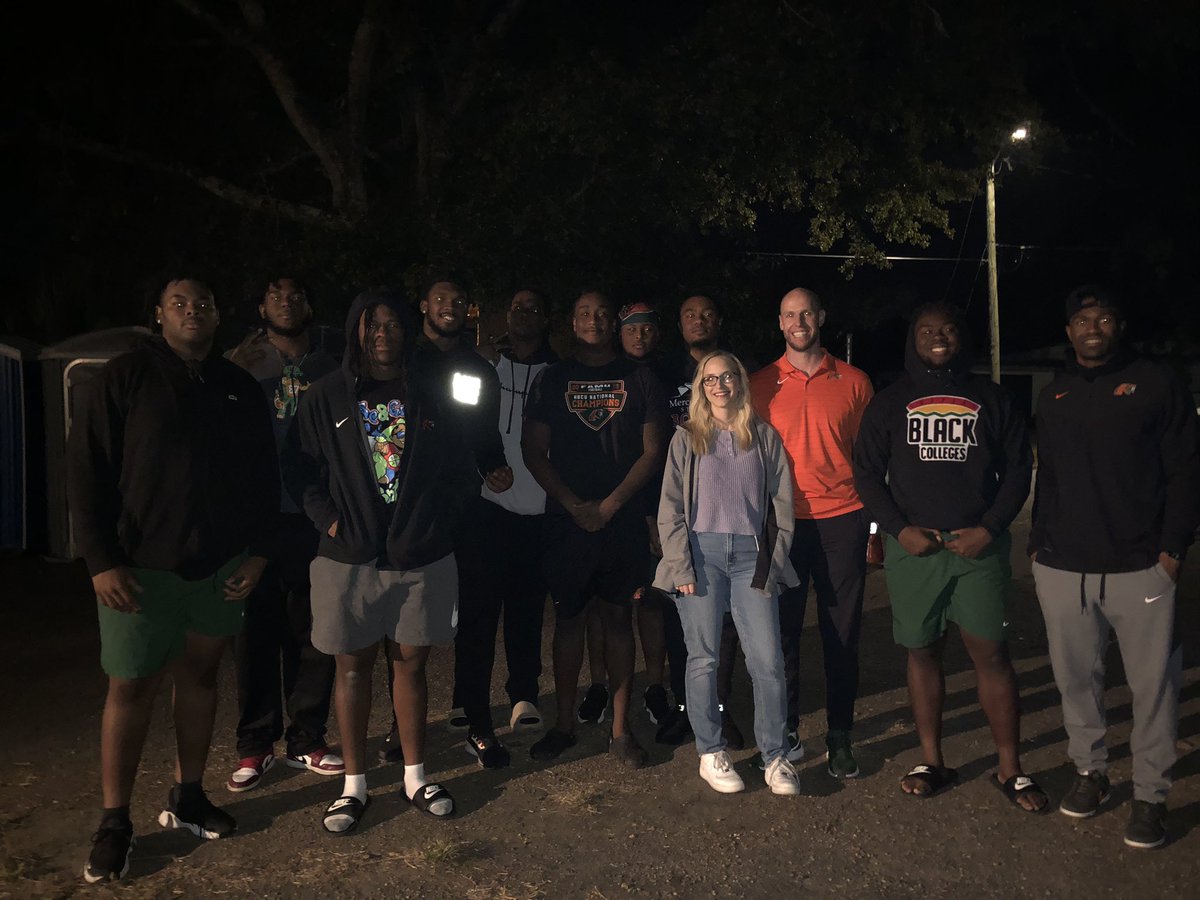 CoachHen501's tweet photo. Went to the haunted house w some of my guys. One of us didn’t make it past the first room. Who was it?? #TookAKnee #ToughGuy #NoRefund #LeftSomeDoubt @FAMU_FB https://t.co/cvHSAdqURf
