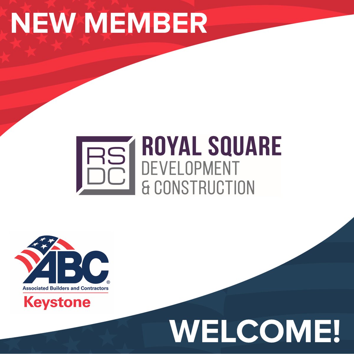 Please join the Keystone Chapter in welcoming new member Royal Square Development &amp; Construction! Royal Square Development &amp; Construction is a design and build general contracting firm. We invite you to learn more at rsdcinc.com. #ABCMeritShopProud