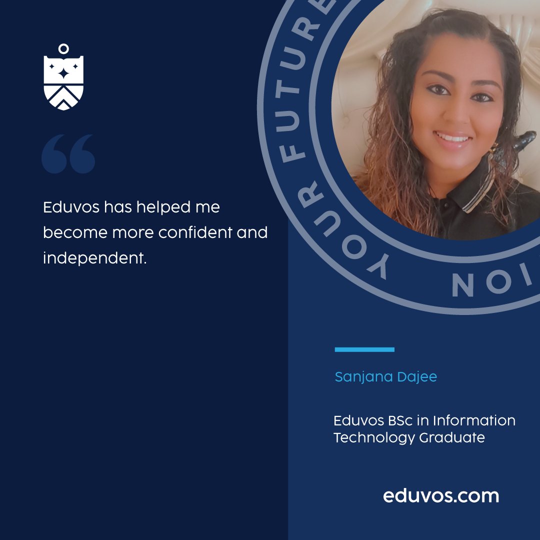 #TalentTuesday with #Eduvos Graduate who studied a BSc in Information Technology degree at our Pretoria campus. Sanjana is pursuing her career as a Junior Software Developer at a multidisciplinary engineering business. Congrats Sanjana!