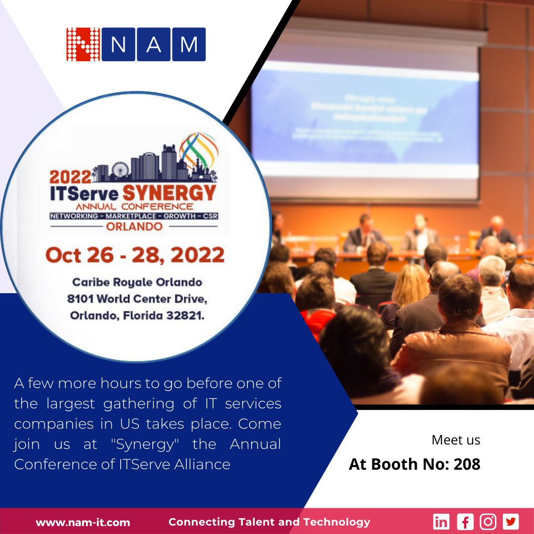 NAMINFO's tweet photo. Meet us at Booth No: 208
We will be at #Synergy2022 by @ITServeorg will be graced by special speakers like #Sadguru, Pres. Bill Clinton &amp; Sen Nikki Haley in an action packed 3 days.
Stay tuned to follow the latest. https://t.co/p2KniCZK6R
#startupecosystem #technologytrends https://t.co/FZBXkS9xwE