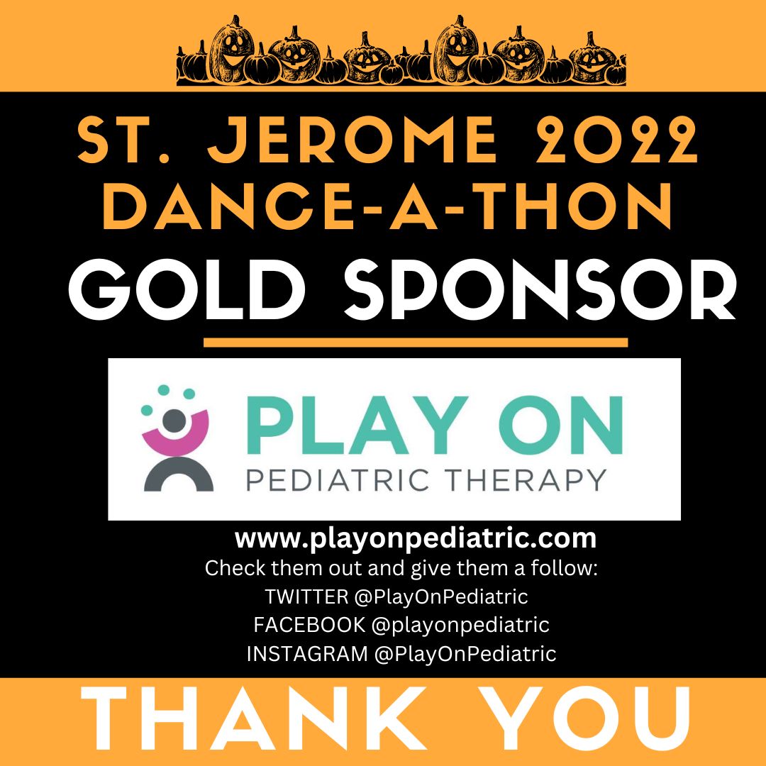 Thank you SO much🤩 PLAY ON Pediatric Therapy playonpediatric.com GOLD SPONSOR for our 2022 Dance-A-thon! Please give this local business a follow #supportlocal #JERPride 
<a href="/StJeromeOCSB/">St. Jerome School</a> <a href="/PlayOnPediatric/">Play On Pediatric Therapy</a>